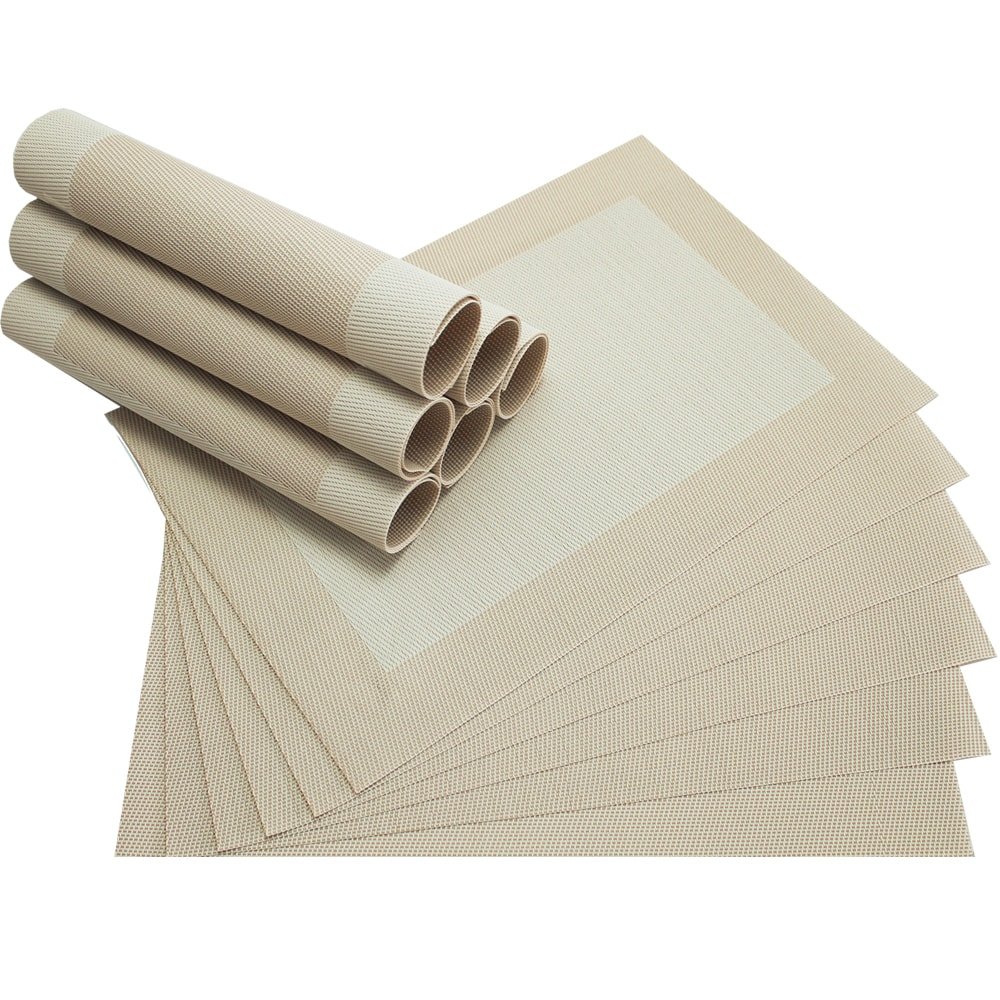 Set di tovagliette americane antimacchia beige con bordo coralli/Tovagliette antimacchia eleganti mare fatte a mano/Tovagliette colazione - Italia