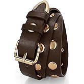 JASGOOD Studded Belt for Women Fashion Leather Belt for Jeans Punk Studded Belt for Ladies Dress Pants