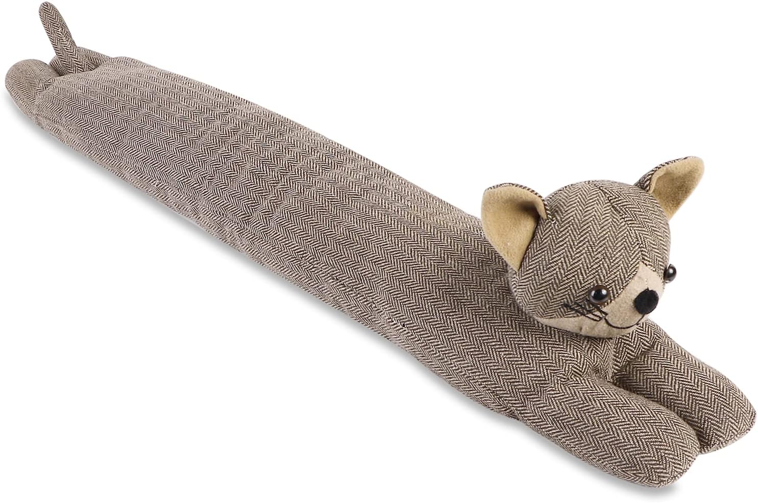 Draft Stoppers - CERAYOU Cat Fabric Under Door Draft Stopper, 3LB Heavy Duty Decorative Soundproof Door Draft Blocker, 34 Inch Animal Energy Saving Draft Guard, Brown