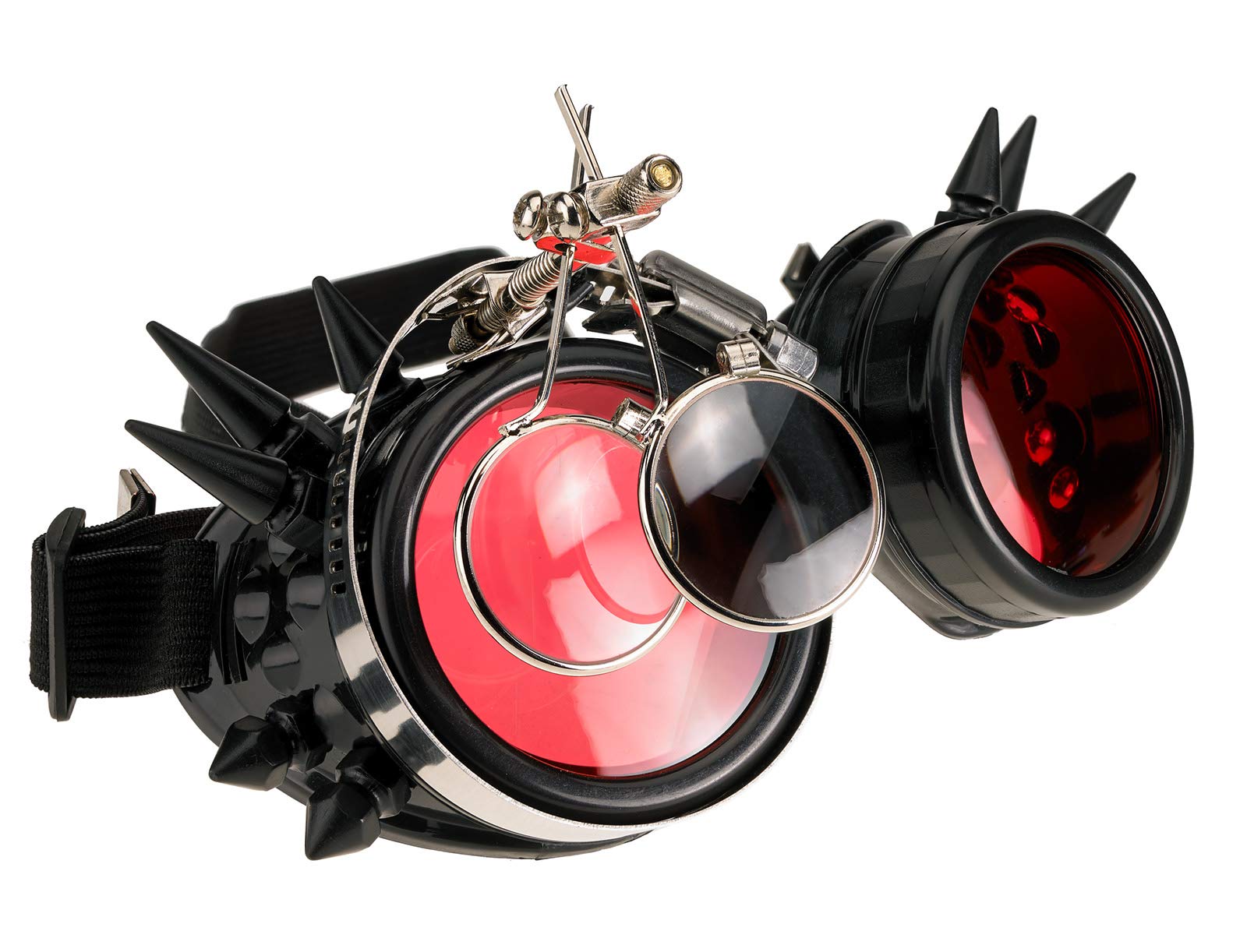 4sold Loupe Steampunk Black Cyber Goggles Rave Goth Vintage Victorian like Sunglasses (Studs Black Eye Loupes)