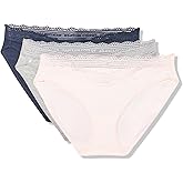 Tommy Hilfiger womens Cotton Logo Lace Trim Bikini 3-pack