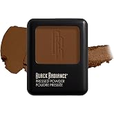 Black Radiance Pressed Powder, Pigment-Rich Matte Finish for Medium to Dark Skin Tones, Oil-Absorbing Compact with Mirror &amp; Sponge - Warm Hazelnut