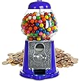 Gumball Machine for Kids 9" - Heavy Duty Metal with Glass - Christmas Antique Style Bubble Gum Machine - Kids Coin Operated Toy Bank for USA Coins - Candy Dispenser - Playo