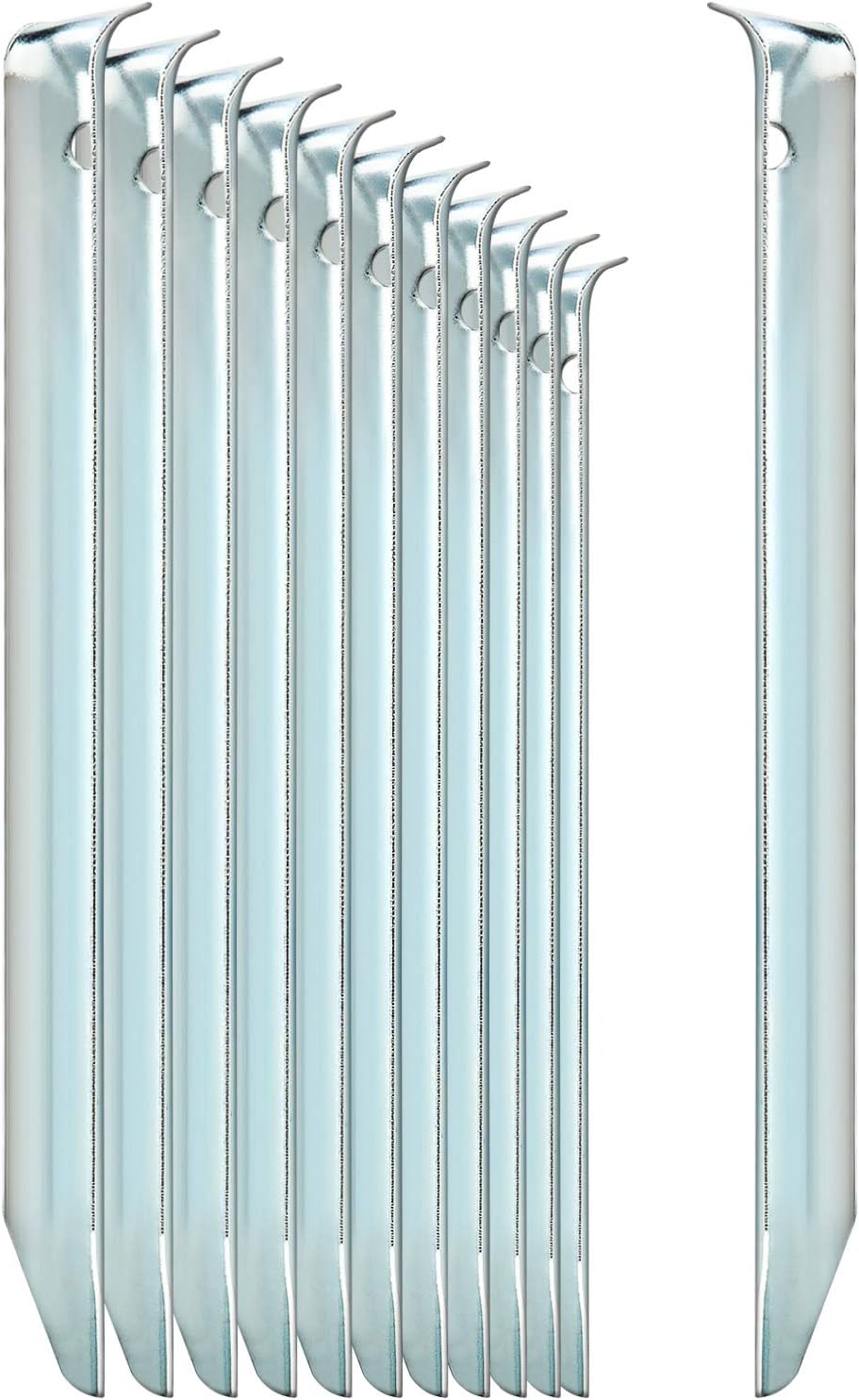 COM-FOUR® 12x tent pegs made of steel, semi-circular, robust ground pegs for camping and outdoors, ideal for normal ground