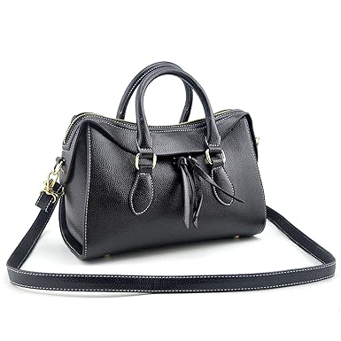 Mn&Sue Mn&Sue Stylish Women Top Handle Doctor Purse Satchel Handbag Medium Shoulder Bag (Black)