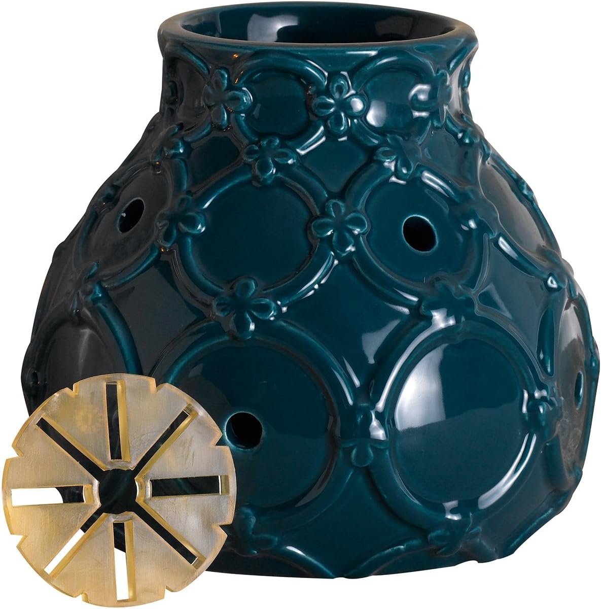 Westinghouse ES510151 Wax-Free Warmer Vase with Vanilla Scented Disc, Teal