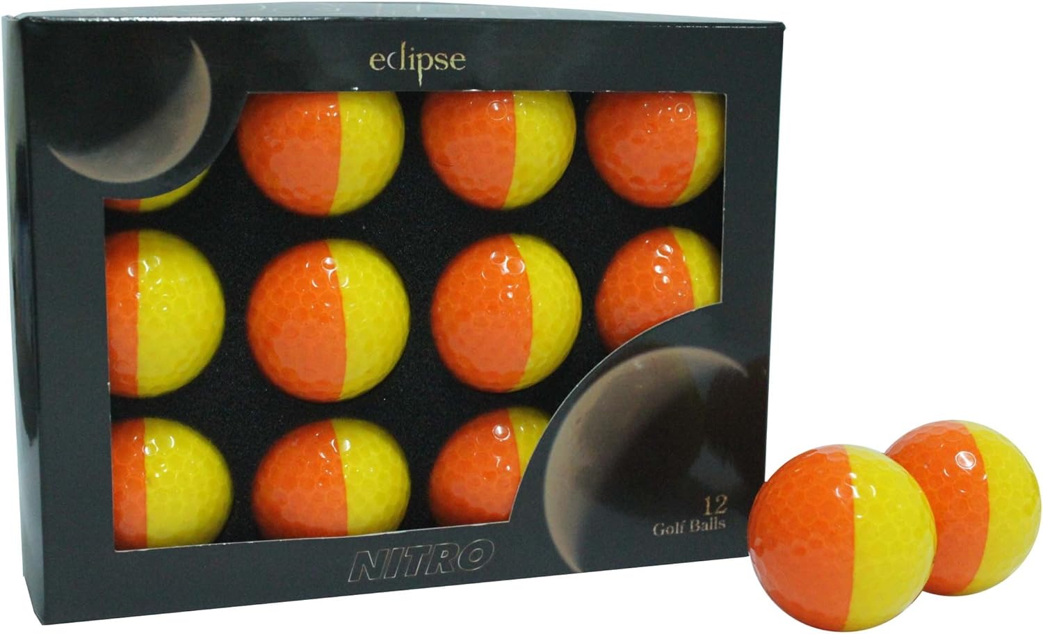 Nitro Eclipse Golf Balls (12 Pack), Orange/Yellow Sports