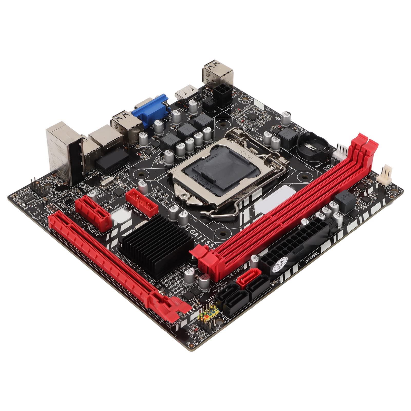 Dpofirs B75M Computer Motherboard, Micro ATX Gaming Motherboard For Corei7, i5, i3, LGA1155, SATA3.0x1, SATA2.0x3, PCI E8Xx1, 100M Network Card, DDR3x2, VGA, HDMI, PCI E1Xx1