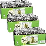 Ball Wide Mouth Quart (32 oz) Jars with Lids and Bands (3 Pack of 12)