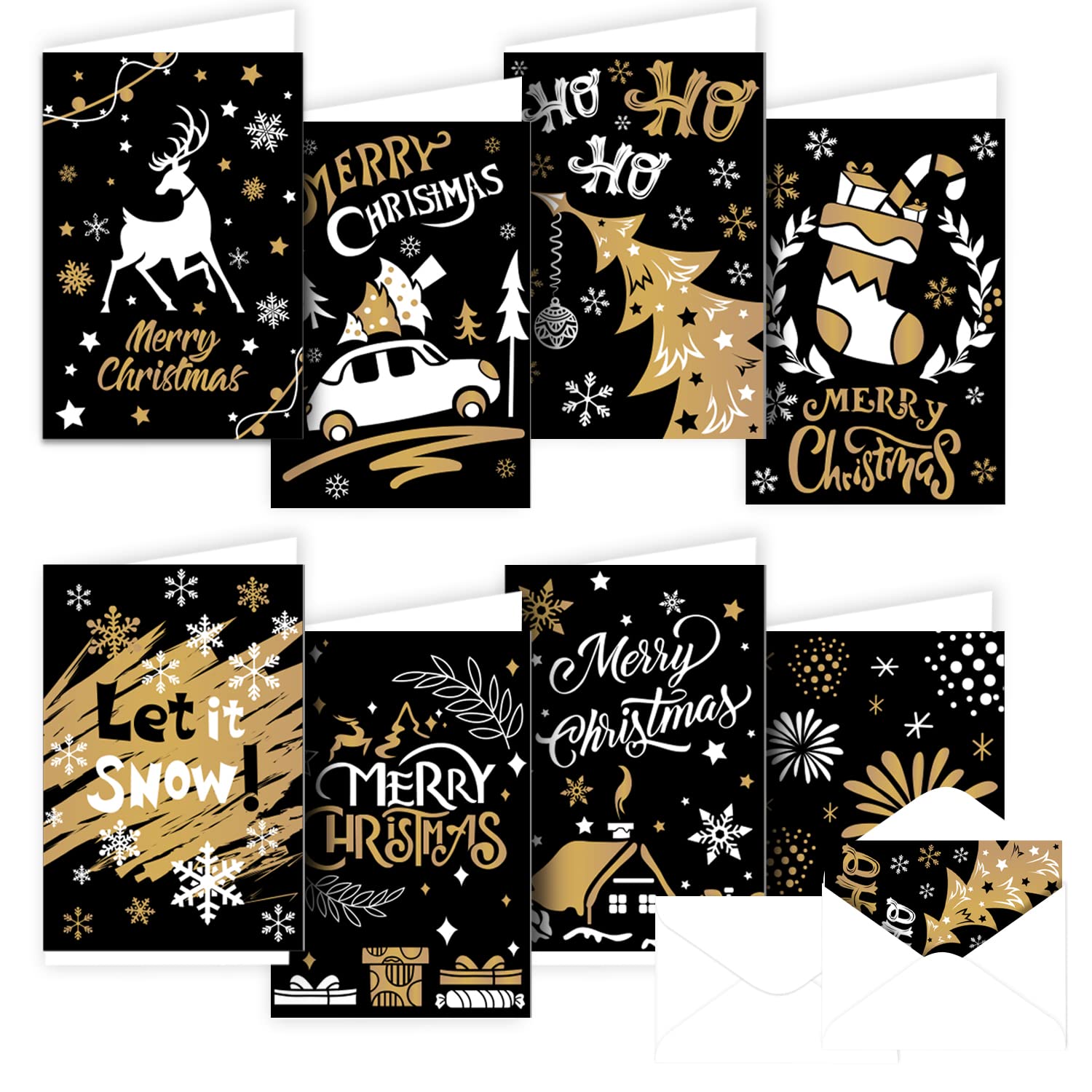 VEYLIN Christmas Cards Pack of 16| Xmas Cards Seasonal Greeting Cards Christmas Card Multipack|Eco Friendly Cards & Envelopes