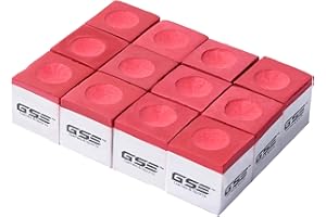 GSE Games & Sports Expert 12-Pack of Billiard/Pool Cue Chalks, Billiard Pool Table Accessories for Home/Tournament Use (6 Colors Available)