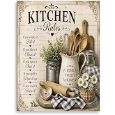 Dazzlewall Vintage Rustic Still Life Kitchen Wall Art 12x16 in Unframed | Farmhouse Kitchen Rules Poster, Country Cottage Accessories for Living Room Kitchen Decor, Botanical & Kitchenware Wall Decor