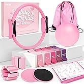 Pilates Kit for Women &ndash; Pilates Equipment for Home Workouts with 14" Pilates Ring &amp; Mini Ball, Resistance Bands, Ankle Weights &amp; Sliders for Full Body Toning, Strength &amp; Flexibility