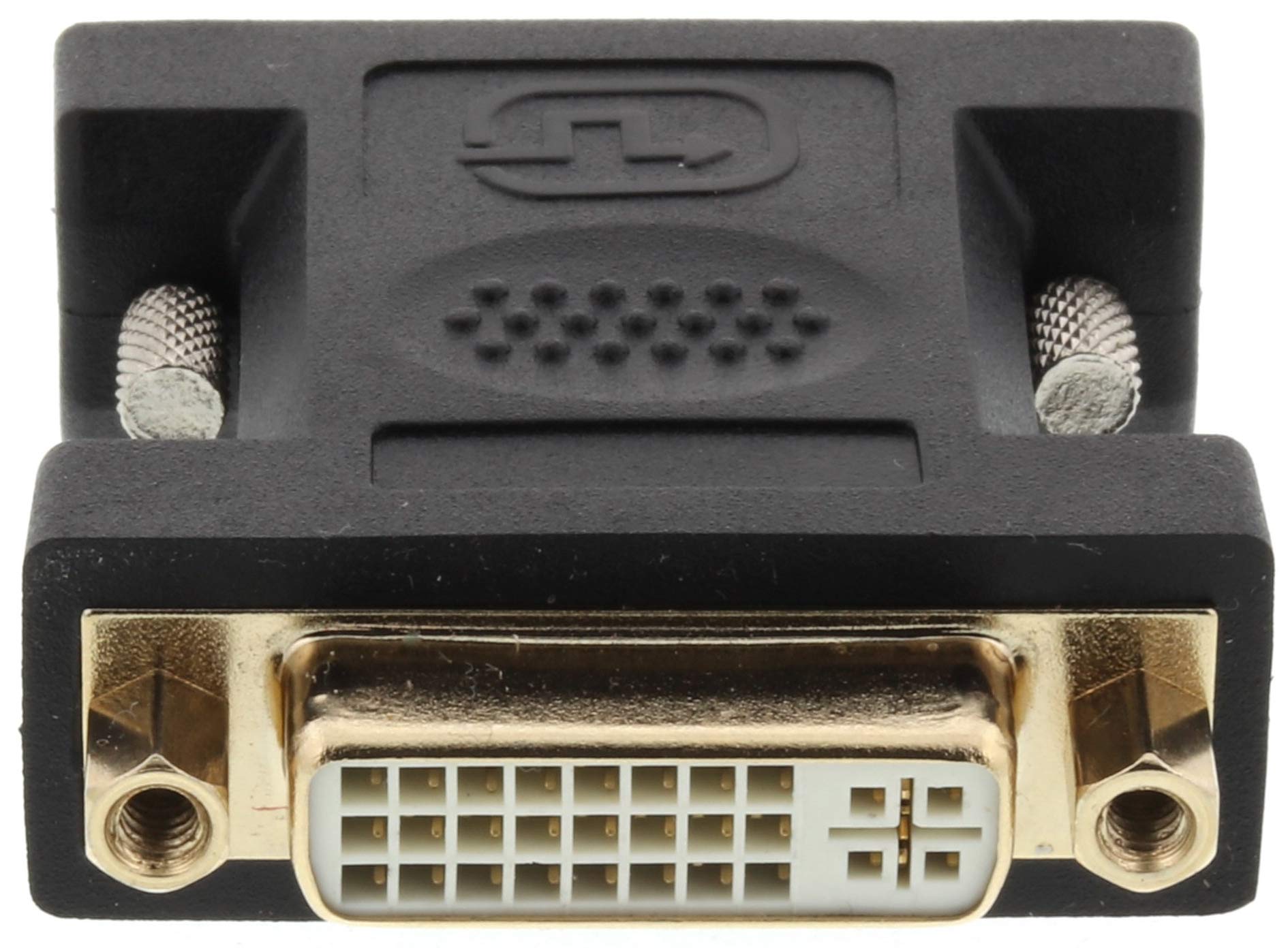 PremiumCord DVI Adapter, DVI-I (24+5) Female to Female, Dual Coupling, Audio/Video Digital and Analogue Signal, Copper, Colour Black