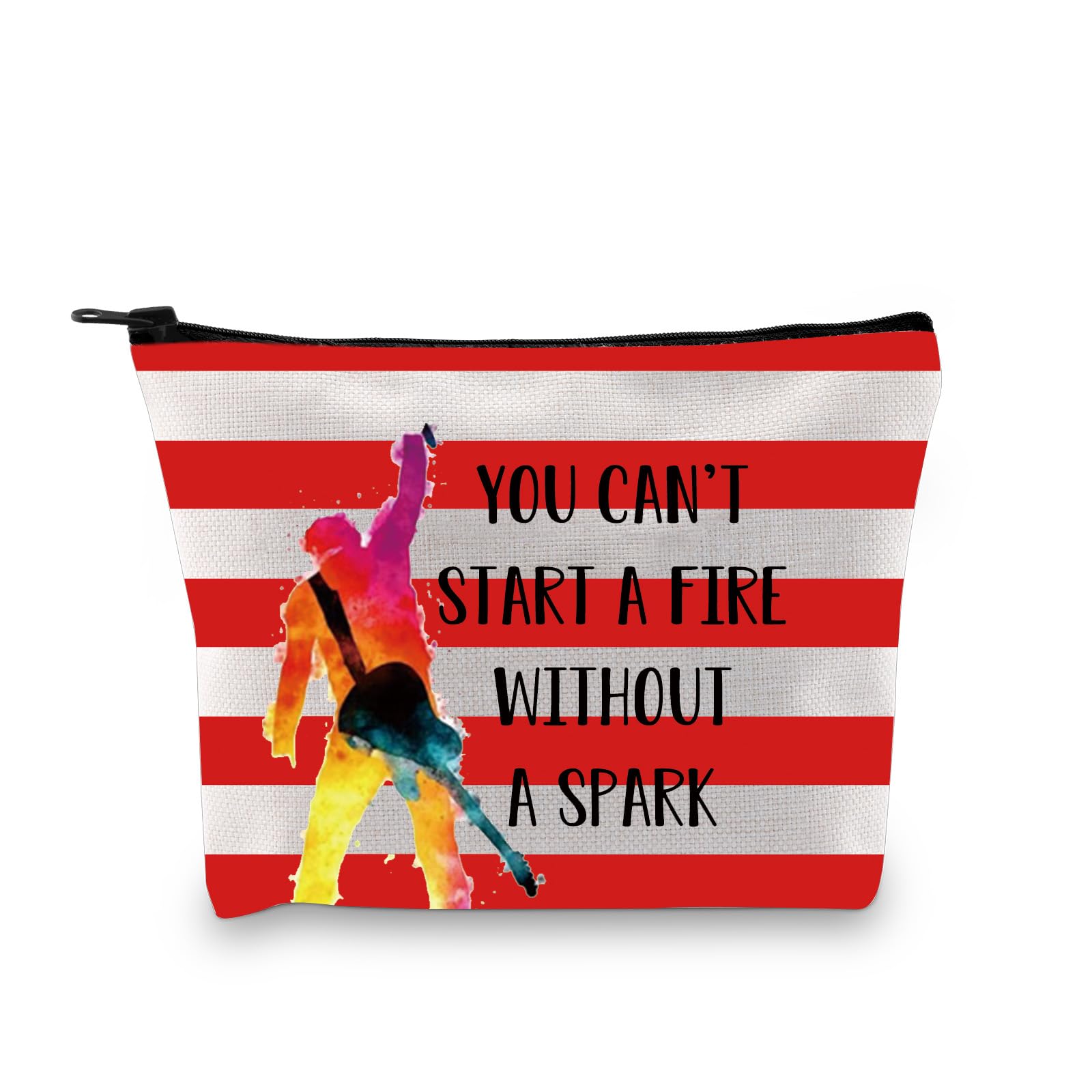 Bruuuuce Singer Inspired Makeup Bag Rock Music Lover Gift Song Lyrics Cosmetic Bag Brucce Springten Zipper Pouch (Start A FIRE Without A Spark UK)