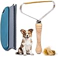 2-Pack Pet Hair Removal Tool - Lint Remover, Carpet Scraper & Shaver for Clothes and Carpets - Dog & Cat Hair Remover with Carpet Rake for Car,Rugs,Couch,Furniture - Fur Cleaner Tool