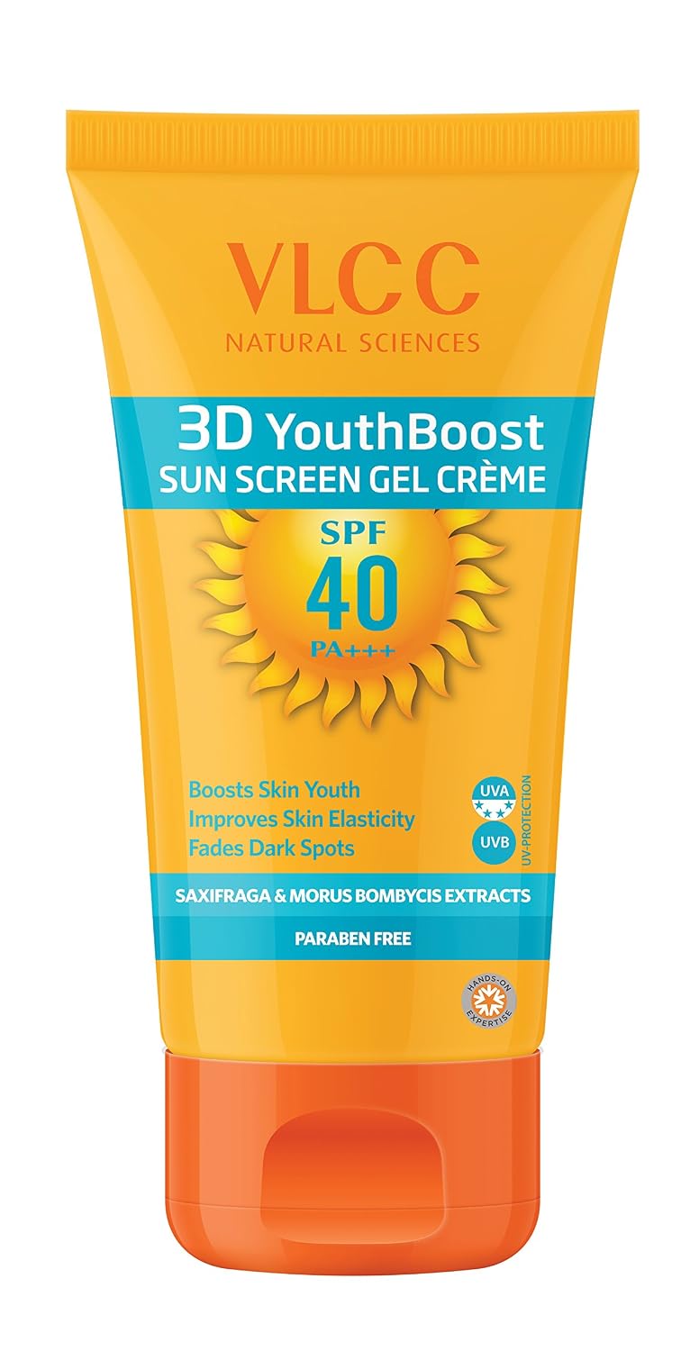 VLCC 3D Youth Boost SPF40 PA +++ Sunscreen Gel Creme, 100g Rs.281 - Amazon