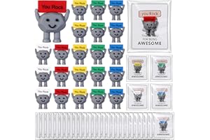 Gejoy 75 Pcs You Rock Gifts Set Include 25 Mini Rubber Rock 25 Motivational Card 25 Package Bag Positive Inspirational Gifts for Being Awesome Employee Coworker Staff Teacher Team Friends