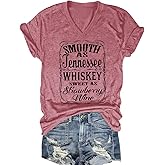 Women Summer Beach Tops Trees Print V Neck Short Sleeve Coconut Tree T Shirt Funny Graphic Tees