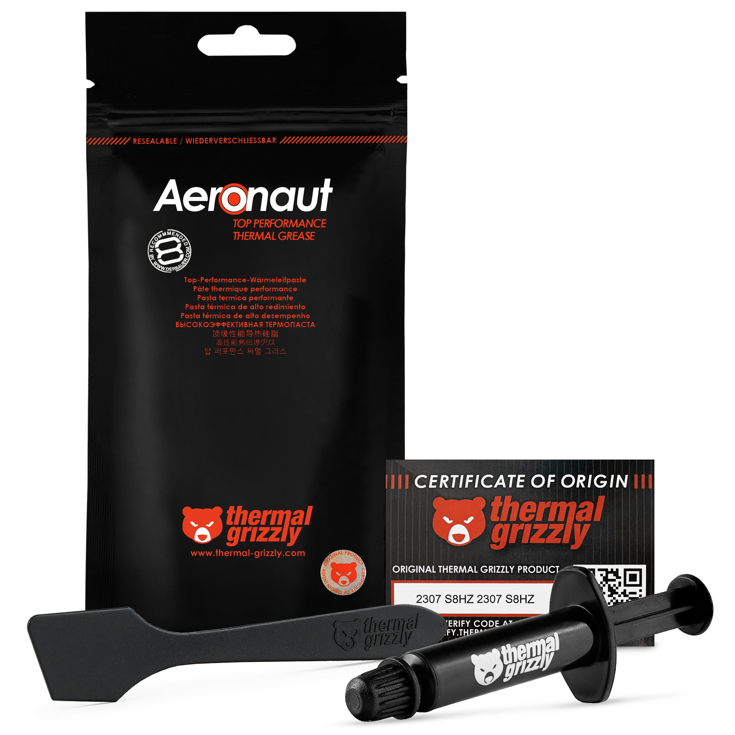Thermal Grizzly - Aeronaut - 1 Gram - High Performance Thermal Paste - Ideal Entry Level Thermal Paste - Compatible with Most Cooling Solutions CPU/GPU/PS4/PS5/Xbox