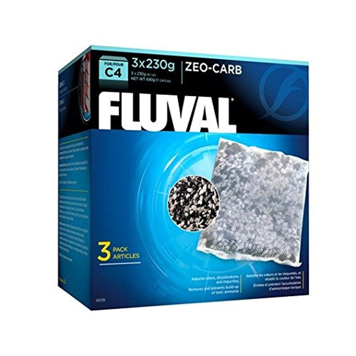 Fluval 14019 C4 Zeo-Carb 3 x 230 g, white/black