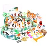 Portable Sand Tray Therapy Kit - 126 Pcs Animais e Casa Sandtray Miniatures | The sandbox includes sand tray therapy miniatures and sensory items