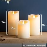 CHRISTOW Flameless LED Candles Set of 3 Real Wax Flickering Flame view 7