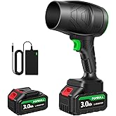 POPBULL Leaf Blower, 21V Cordless Blower with 2 x 3.0Ah Batteries and 1 Hour Fast Charger, Lightweight Leaf Blower for Patio Cleaning, Lawn Care, Blowing Fallen Leaves and Dust, etc.