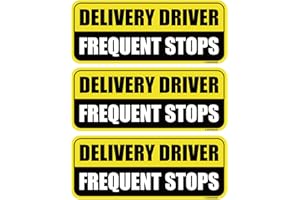 GEEKBEAR Delivery Driver Frequent Stops Car Magnet - Colorful, Reflective, Weather-Resistant - Rectangular 8.7 x 3.5 in (Yellow/Black, 3 Pack)