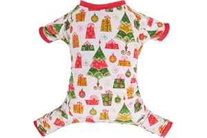 CuteBone Small Dogs Christmas Outfit Soft Puppy Onesies Pjs Dog Pajamas Pet Coat Cat Apparel Comfy Doggie Jumpsuit Bodysuit for All Seasons P17L