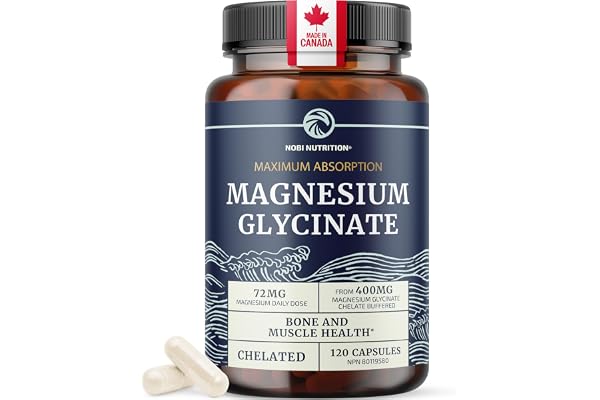 Magnesium Glycinate 400mg | Magnesium Glycinate for Muscle Function, Bones, Heart & Calm Support for Women & Men | 72MG Eleme