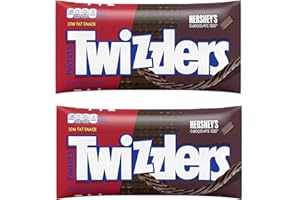 SMILING SWEETS Twizzlers Twists - Chocolate Flavored Chewy Candy - 12 ounce bags - Pack of 2 - Low Fat Snacks - Delicious for anyone and anywhere