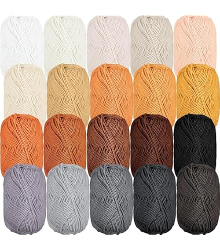 JubileeYarn Bamboo Cotton Sport Yarn – 50% Bamboo, 50% Cotton – 4 Skeins (Sepia), 134 Yards Each