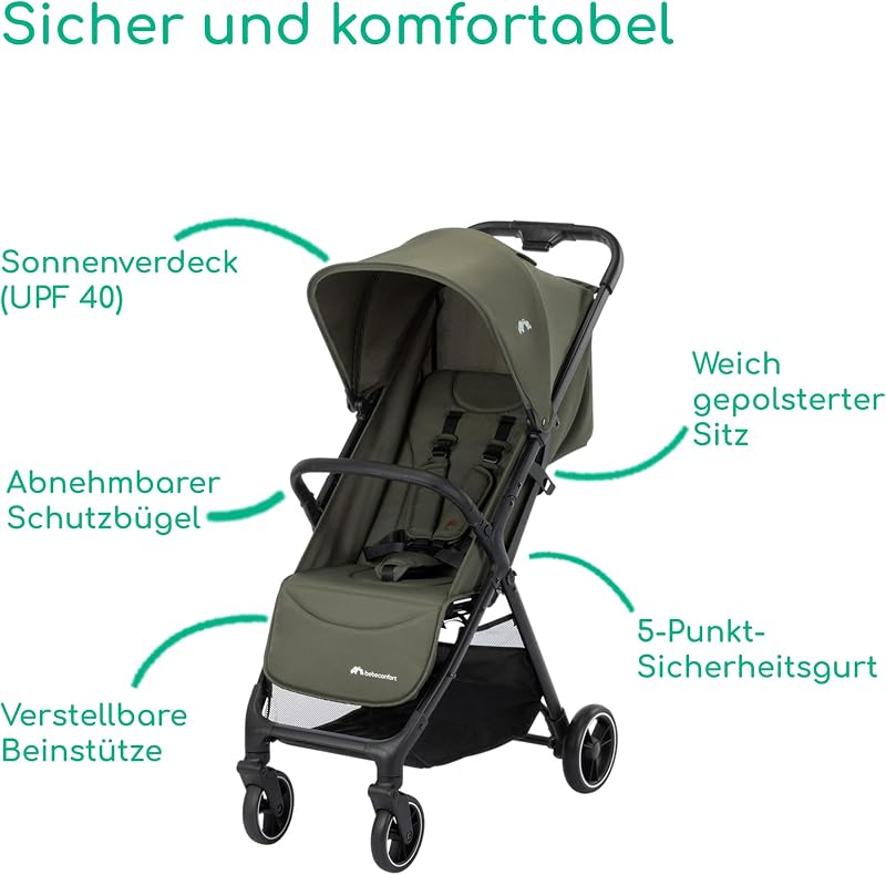 Azur, Kinderwagen Buggy, 0–3 Jahre (15 kg), Mineral Graphite