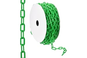 PATIKIL 100ft Plastic Barrier Chain, Safety Barrier Chain Plastic Chain Links Crowd Control Barrier for Fence Gate Garden Construction Driveway Elevator Parking Lot, Green