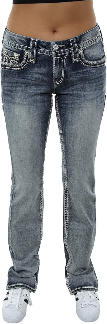 Rock Revival Bootcut Jeans Womens Style: RP906082-JADA Size: 28 at Amazon Women's Jeans store