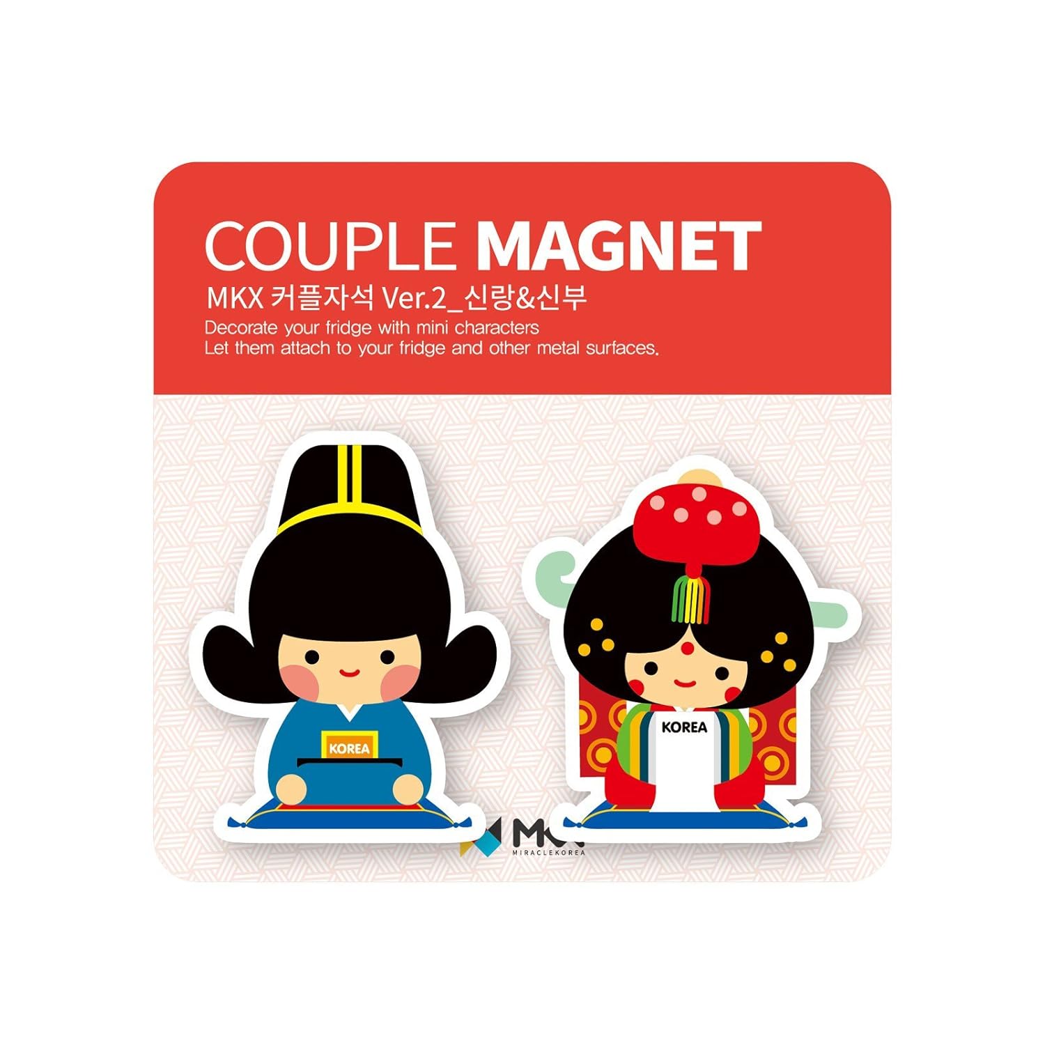 MKX Novio y novia pareja nevera imán dinastía de Joseon Corea boda ...