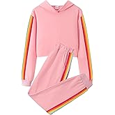 Girls Clothes Hoodies For Girls Activewear Long Sleeve Rainbow Ribbon Sweatshirts And Sweatpants 2 Piece Outfits