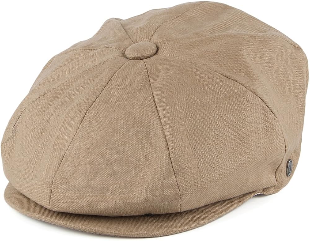 linen newsboy hat