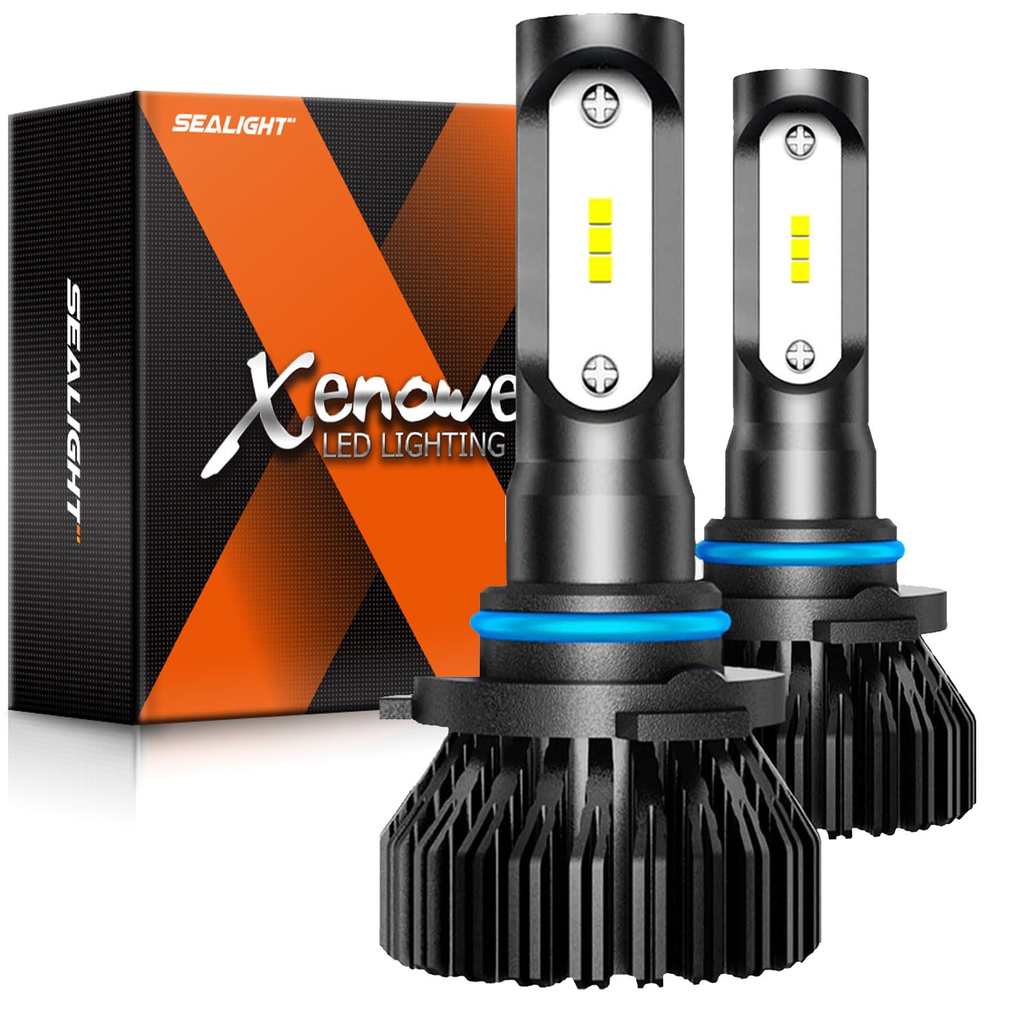 SEALIGHT H10 LED Fog Light Bulbs or DRL, 14000LM 600% Much Brighter Wide-angle Design, 6500K Xenon White 9140 9145 H10 LED Fog Lights, Lighting Range Over 1000FT, Plug and Play with Wire, Pack of 2 Image