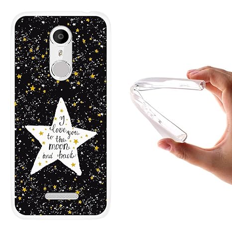 WoowCase Coolpad Torino S Hülle, Handyhülle Silikon für [ Coolpad Torino S ] Star Satz - I Love You to The Moon and Back Hand