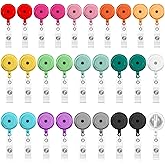 PerKoop 28 Pcs Badge Reel Retractable Nurse Bulk 360° Swivel Colorful Alligator Clips 25 Inch Badge Holder ID Clip for DIY Nurse Week Gift Doctor Student Teacher Office Card(Classic Color)