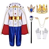 Mecamelon King Prince Charming Costume for Boys Kids Medieval Cosplay Dress Up Royal Outfits
