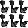 Holmer Sealed String Tuning Pegs Tuning Machines Grover Machine Heads Tuners Tuning Keys Vintage Keystone Style 6 In Line for Right Handed Electric Guitar or Acoustic Guitar Black.,TP 03-BK-6R