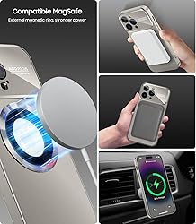 MAKAVO Magnetic for iPhone 13 Pro Case, Built-in