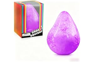 MoZkkiz Purple Water Drop Fidget Cube Stress Toys, Squishy Stress Balls for Adults & Kids, Ice Cube Squeeze Toy for Anxiety R