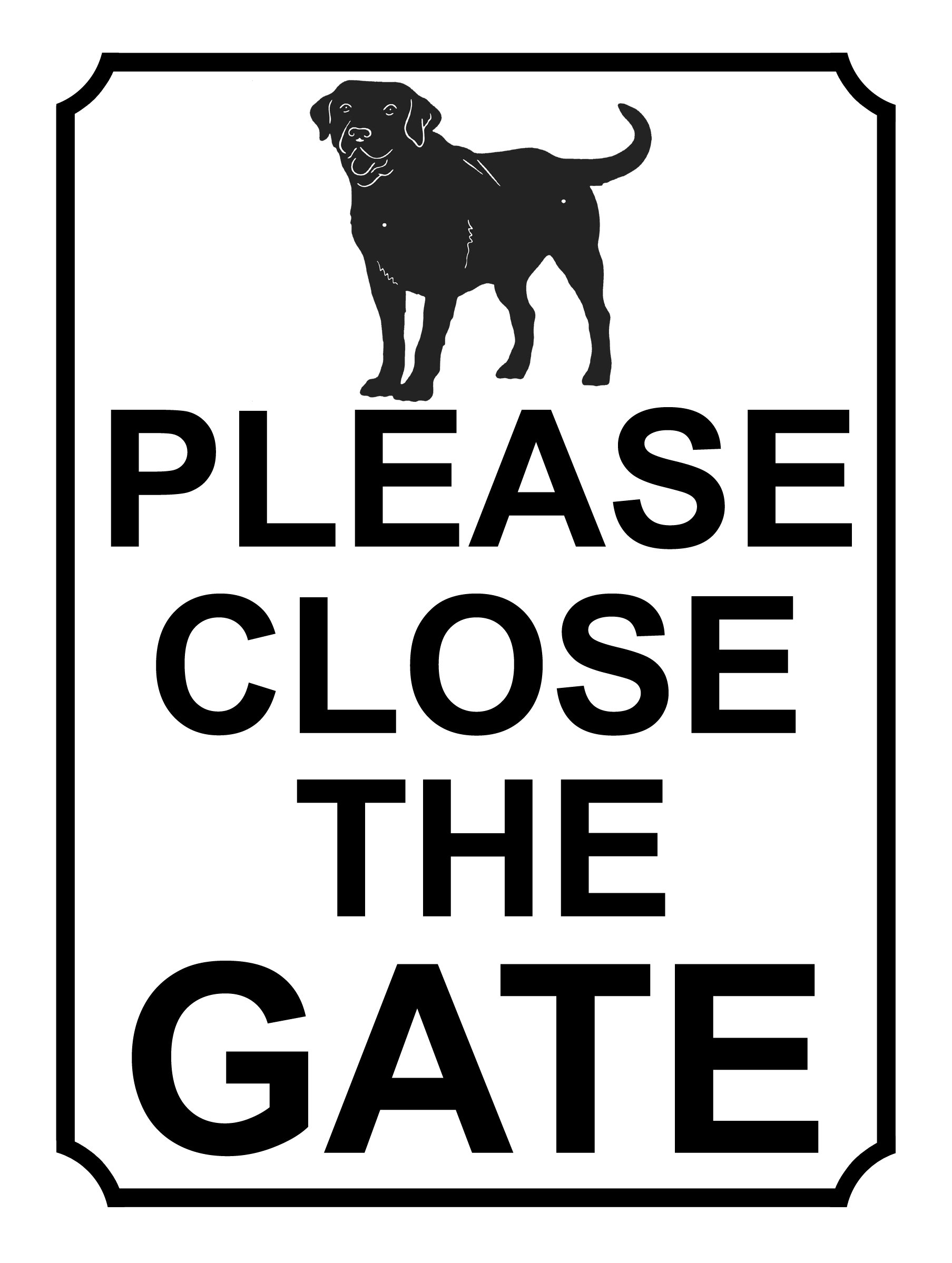 Shawprint PLEASE CLOSE THE GATE METAL SIGN LABRADOR DOG THEME 200MM X 150MM (45H1) (10" x 8" (267mm x 200mm))