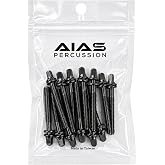 AIAS Black Nickel Tension Rods for Drums 1 5/8 Inch (42mm) Replacement Hardware 12 Pack