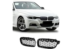 KHK Front Grill Compatible with BMW 3 Series F30 F31 2012-2018 320i 328i 328d 330e 330i 335i 340i xDrive, Chrome Diamond ABS Automotive Replacement Grill Kidney Front Grille