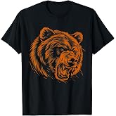 Angry Grizzly Bear Orange T-Shirt